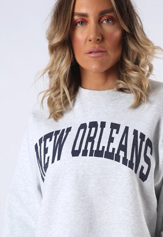 SWEATSHIRT JUMPER OVERSIZED NEW ORLEANS LOGO UK 16 - 18 (3EG