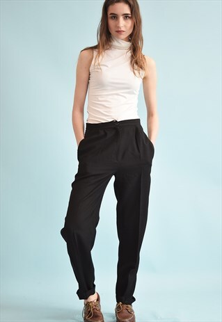 90'S RETRO CLASSIC CUT REGULAR WAIST TAPERED TROUSERS