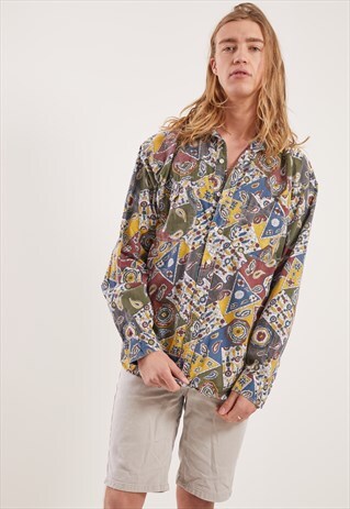 VINTAGE PATTERNED LONG SLEEVE SHIRT