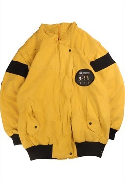 Vintage  We Soirt Bomber Jacket Back Zip Front Zip Yellow