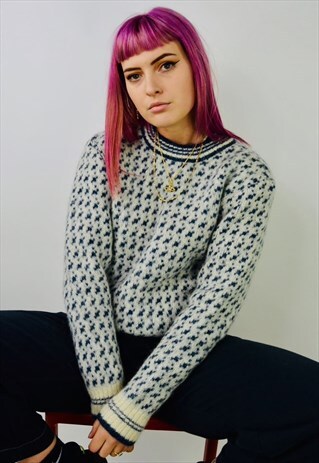 VINTAGE CHUNKY KNITTED ICELANDIC JUMPER