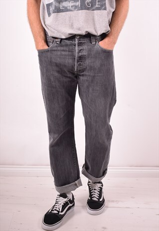 LEVI'S 501 MENS VINTAGE JEANS W34 L30 BLACK 90S