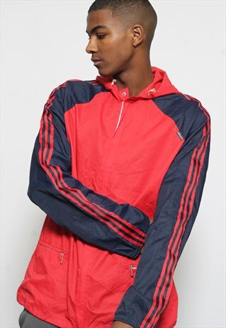 VINTAGE ADIDAS RED RAIN JACKET