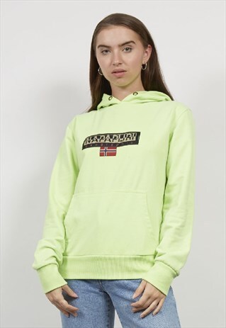 VINTAGE 90'S NAPAPIJRI NEON LOGO HOODIE