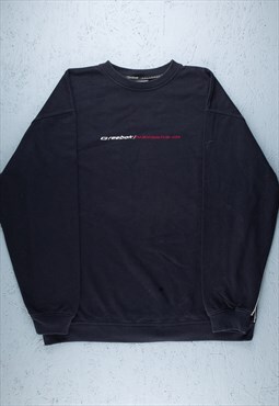 90s Reebok Black Small Logo Spell Out Sweatshirt - B2385