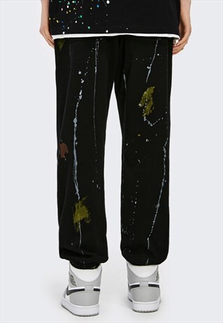 KALODIS INK-SPLASHING IRREGULAR PRINT LOOSE CASUAL PANT
