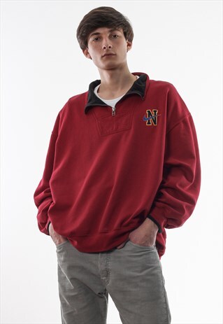 VINTAGE NIKE PULLOVER SWEATER 90S RED