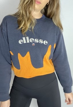 Vintage Reworked Ellesse Sweatshirt in Flame Design