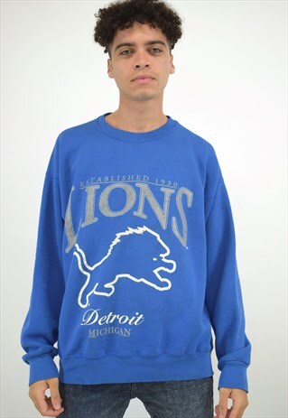 VINTAGE 90S LEE SPORT BLUE LIONS SWEATER
