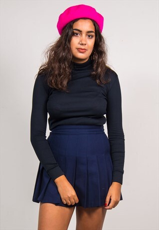 VINTAGE 70'S BLACK TURTLE NECK LONG SLEEVE TOP