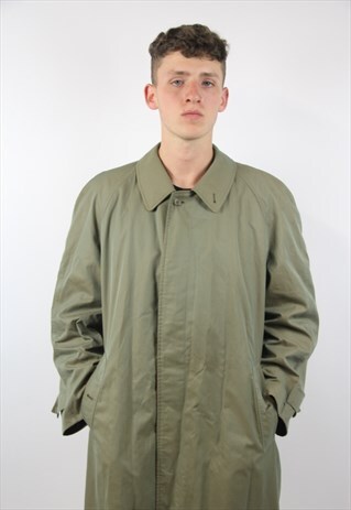 VINTAGE BURBERRY GREEN MAC JACKET