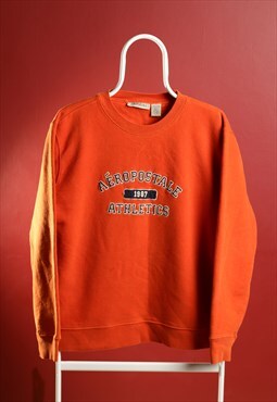 Vintage Aeropostale Crewneck Spell out Sweatshirt Orange