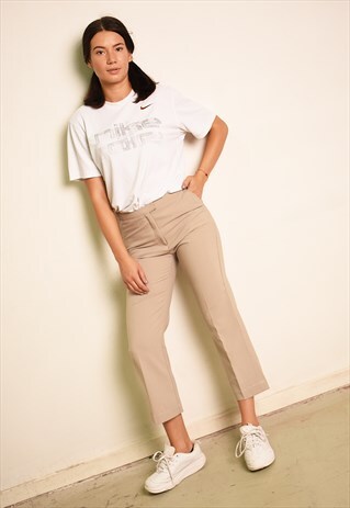 VINTAGE 90'S RETRO CLASSY NEUTRAL MINIMALIST TROUSERS