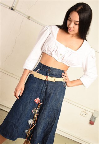 VINTAGE 70S PARIS CHIC BOHO FESTIVAL BELT IN REAL LEATHER