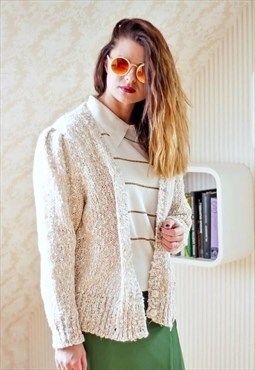 Cream knitted vintage cardigan
