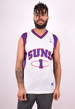 CHAMPION MENS VINTAGE NBA PHOENIX JERSEY SMALL MULTI 90'S