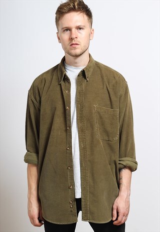 VINTAGE CORDUROY SHIRT GREEN