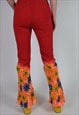 HAND PAINTED FLARED FESTIVAL LEGGINGS FLOWER RAVE SUMMER