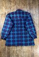 VINTAGE FLANNEL CHECKED NAVY SHIRT