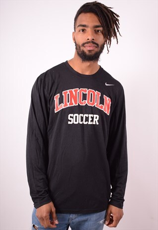 NIKE MENS VINTAGE LINCOLN SOCCER TOP LONG SLEEVE LARGE 90S