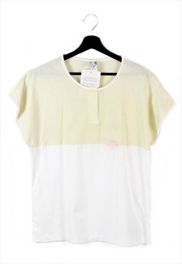 70s 2 buttons vintage T-shirt Tshirt cotton tennis Deadstock