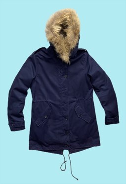 LAWRENCE GREY NEW YORK Womens dark blue parka jacket size L