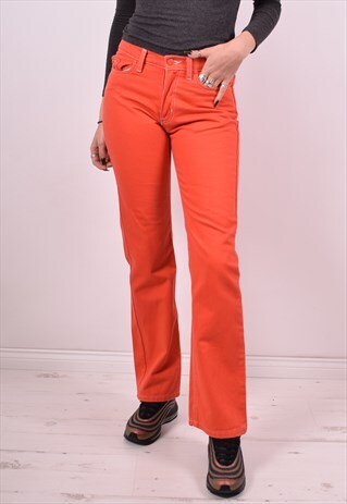 RALPH LAUREN WOMENS VINTAGE JEANS W30 L30 ORANGE 90S
