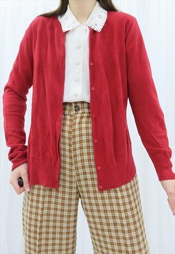 90s Vintage Red Cardigan