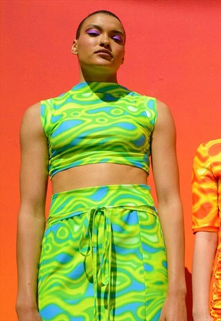 GREEN TYE DYE PRINT SKIRT