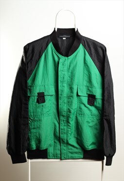 Vintage Junko Koshino Windbreaker Shell Jacket Green Black