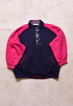 Women's Vintage 90s St Michael Navy/Purple Sweater 