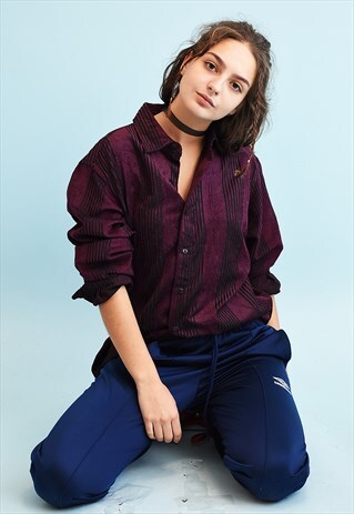 90'S RETRO GRUNGE STRIPED OVERSIZED SHIRT TOP