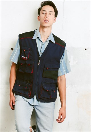 VINTAGE 90S UTILITY CARGO VEST GILLET