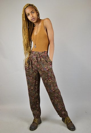VINTAGE 80'S INTRICATE PATTERN TROUSERS
