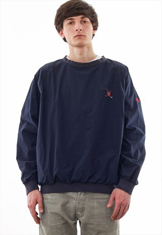 VINTAGE POLO RALPH LAUREN GOLF WINDBREAKER PULLOVER BLUE