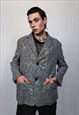 Sequin blazer formal going out embellished coat  in grey