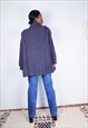 1980S 1990S VINTAGE WOOL PEA COAT WITH LEATHER SHOULDER