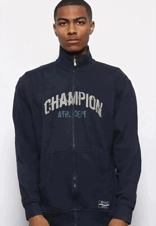 VINTAGE CHAMPIOIN LOGO FULL ZIP SWEATSHIRT BLUE