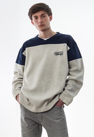 VINTAGE TOMMY HILFIGER PULLOVER SWEATSHIRT 90S GREY