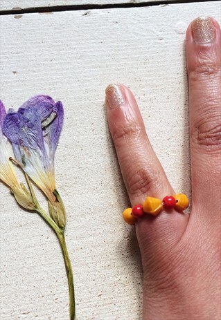 HANDMADE BEADED RING