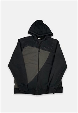 Vintage Nike grey and black embroidered zip hoodie