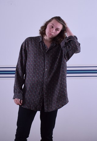 RETRO PATTERNED SILK SHIRT