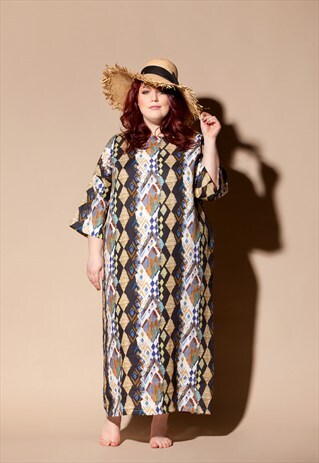 PLUS SIZE LINEN DRESS/ PLUS SIZE DRESS/ PLUS SIZE KAFTAN/