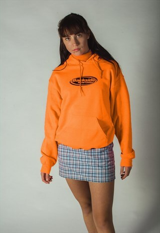 ORANGE NEON HEAVYWEIGHT HOODIE WITH SLEEVE PRINT