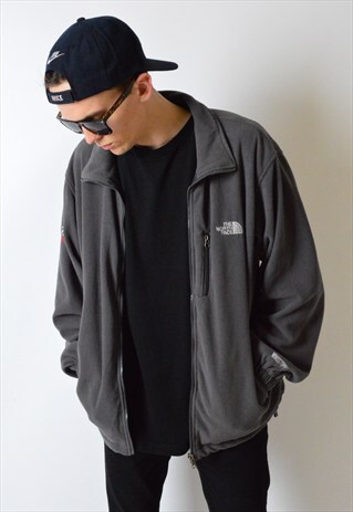 VINTAGE 90S GREY VELVETY ZIP UP JACKET