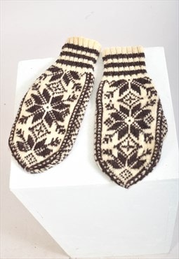 Vintage 90s handmade wool gloves