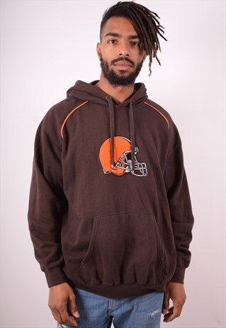 NFL MENS VINTAGE CLEVELAND BROWNS HOODIE SWEATER XL 90S
