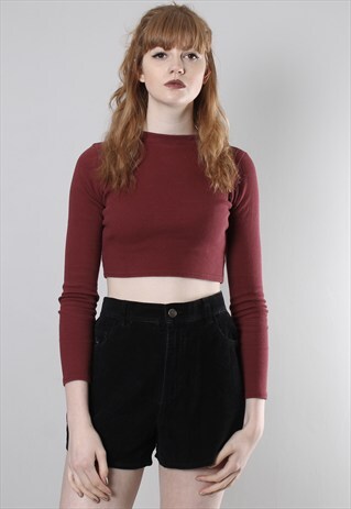 VINTAGE 90S BLACK CORD HIGH WAISTED SHORTS