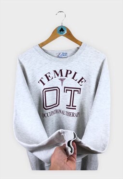 Vintage Grey Sweatshirt American Sports College University 