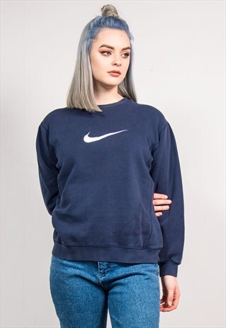 VINTAGE 90'S NAVY BLUE NIKE SWEATSHIRT JUMPER